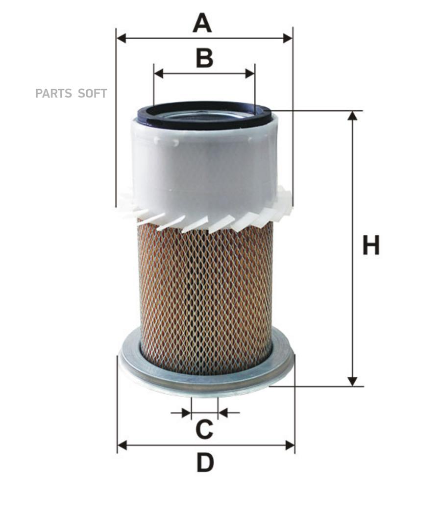 Фильтр Воздушный A 158 B 88 C 17 D 217 E 200 H 294 Jcb C 22 032