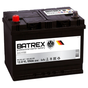 

Аккумулятор Batrex Asia 68 Ач 550А прямая полярность