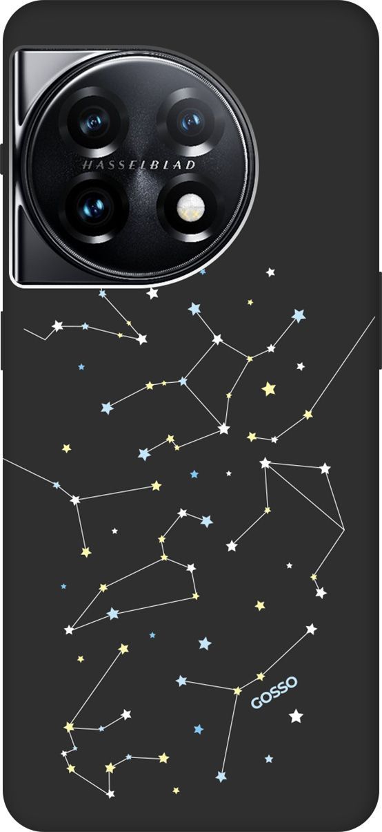 

Матовый Soft Touch Чехол на OnePlus 11 "Constellations" черный, Черный;белый, 159478