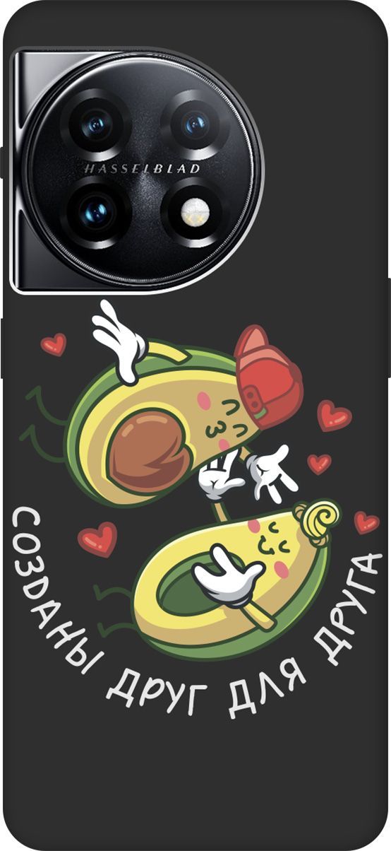 

Матовый Soft Touch Чехол на OnePlus 11 "Avo-Love" черный, Черный;желтый, 159478