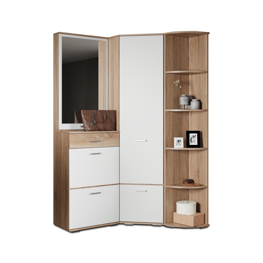 Прихожая Виола Сонома белый ШГВ 232х37х205 см 31999₽