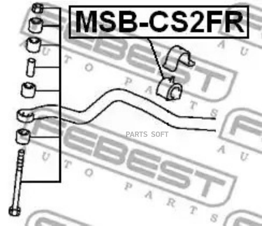 

FEBECT MSB-CS2FR Втулка переднего стабилизатора D22