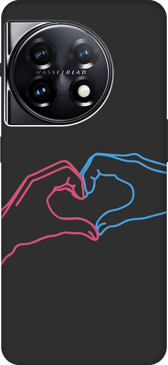 

Матовый Soft Touch Чехол на OnePlus 11 "Fall in Love" черный, Черный;голубой, 159478