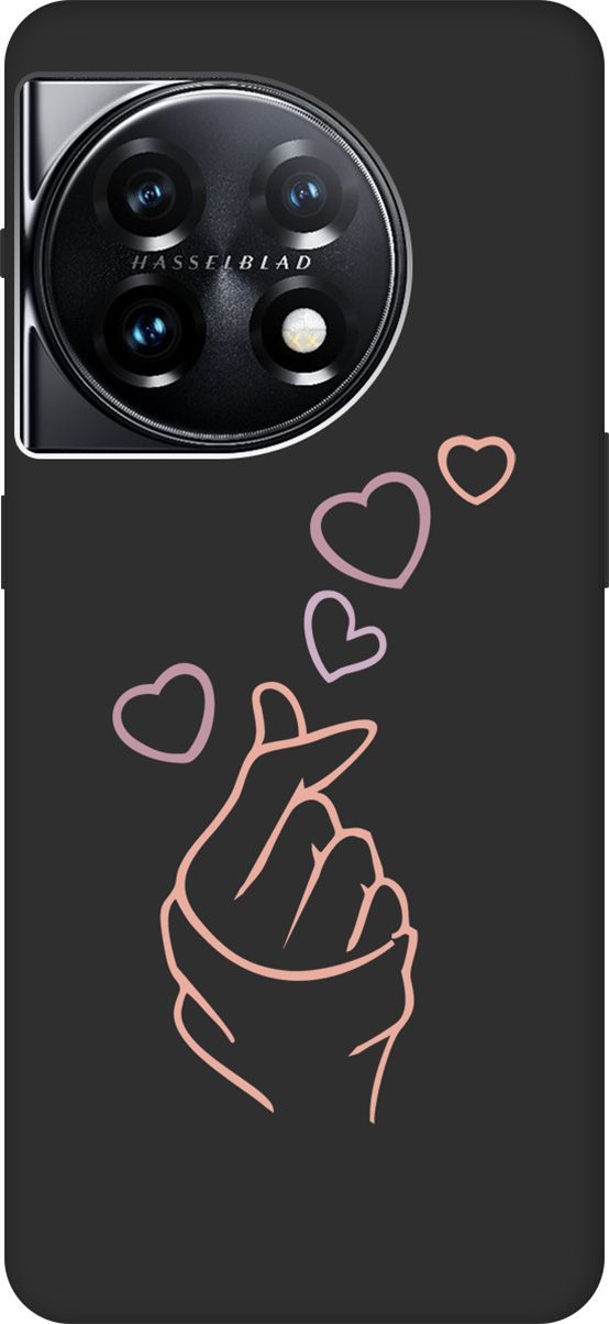 

Матовый Soft Touch Чехол на OnePlus 11 "K-Heart" черный, Черный;розовый, 159478