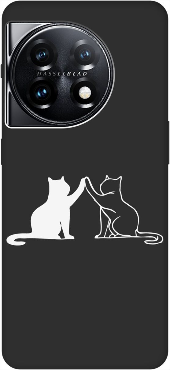 

Матовый Soft Touch Чехол на OnePlus 11 "Cats W" черный, Черный;белый, 159478