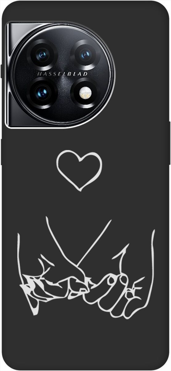 

Матовый Soft Touch Чехол на OnePlus 11 "Lovers Hands W" черный, Черный;белый, 159478