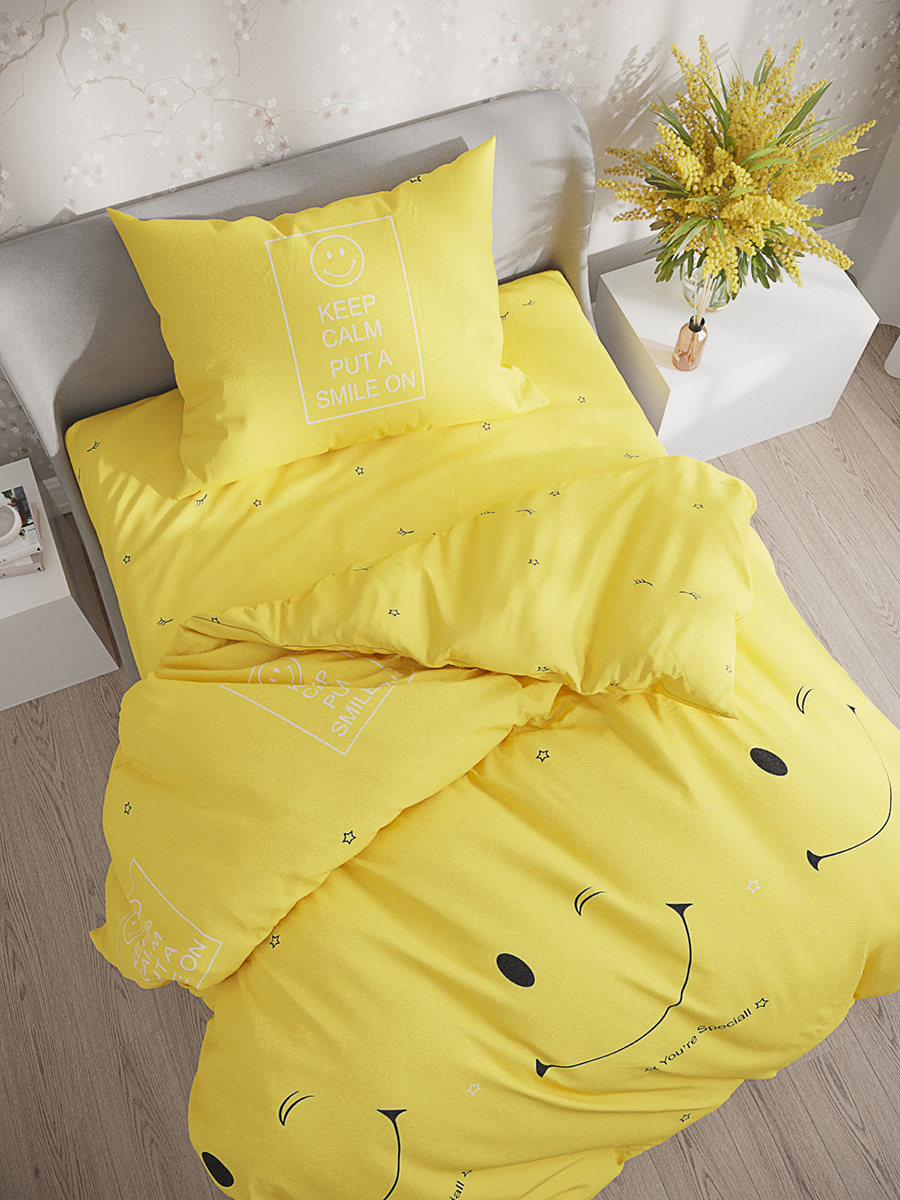 

Пододеяльник Simple House "SMILE" 2-спальный на молнии 175х215 см
