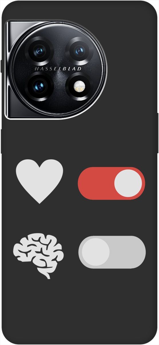 

Матовый Soft Touch Чехол на OnePlus 11 "Brain Off W" черный, Черный;белый, 159479