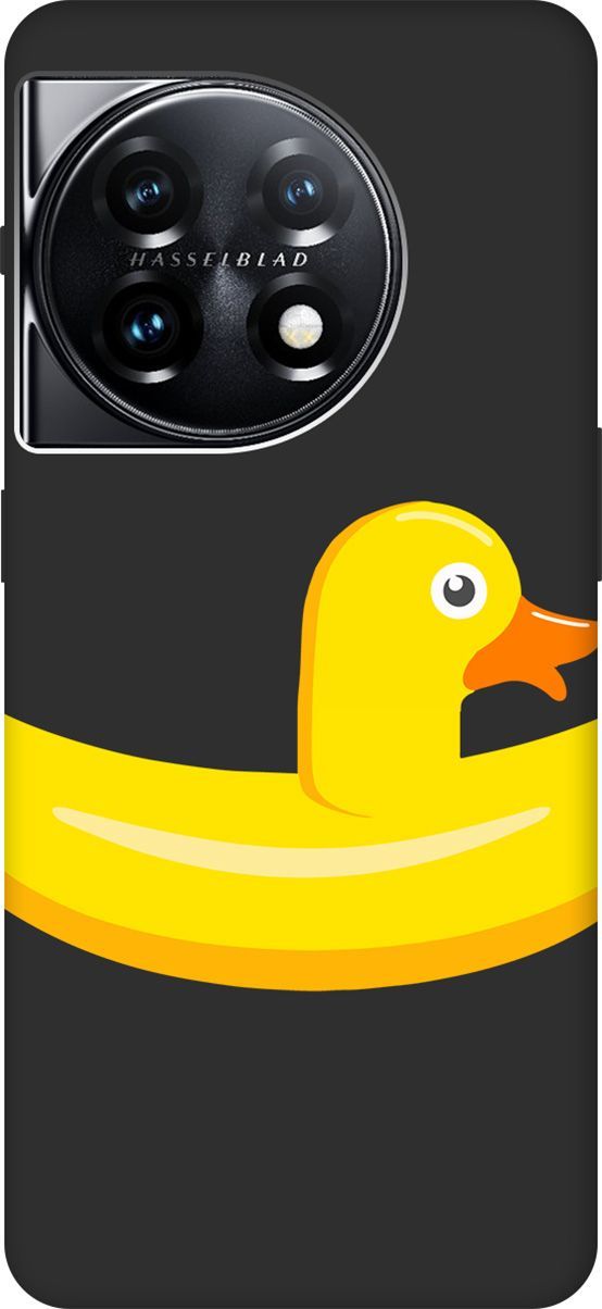 

Матовый Soft Touch Чехол на OnePlus 11 "Duck Swim Ring" черный, Черный;белый, 159479