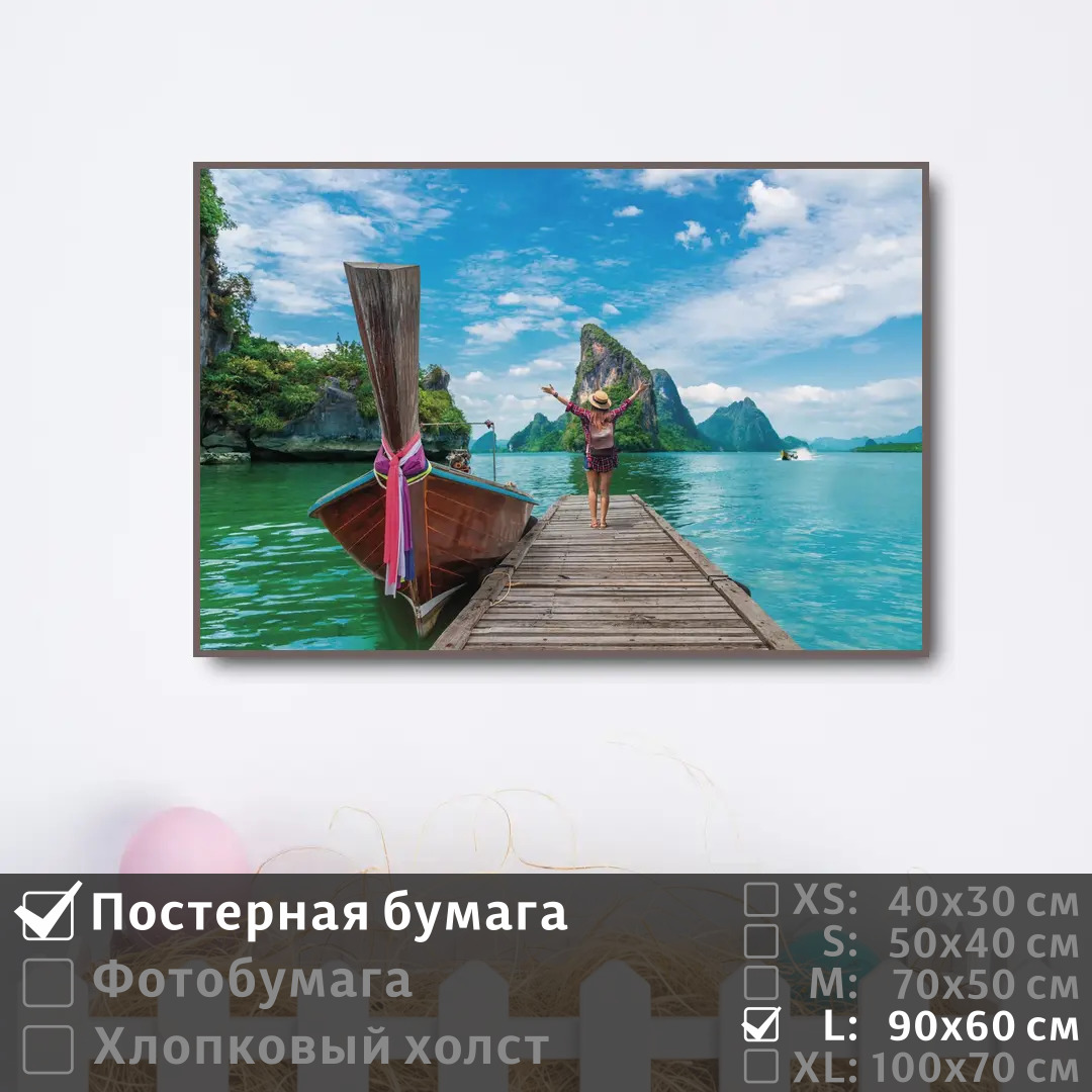

Постер на стену ПолиЦентр Отпуск в тропическом раю 90х60 см, ОтпускВТропическомРаю
