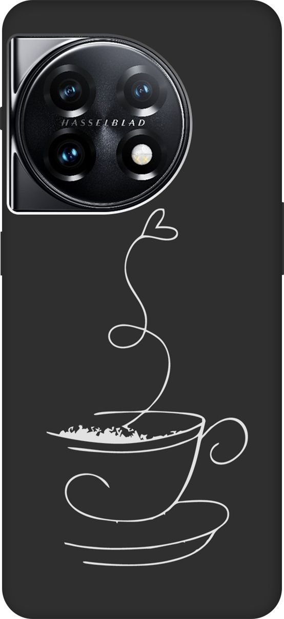 

Матовый Soft Touch Чехол на OnePlus 11 "Coffee Love W" черный, Черный;белый, 159479