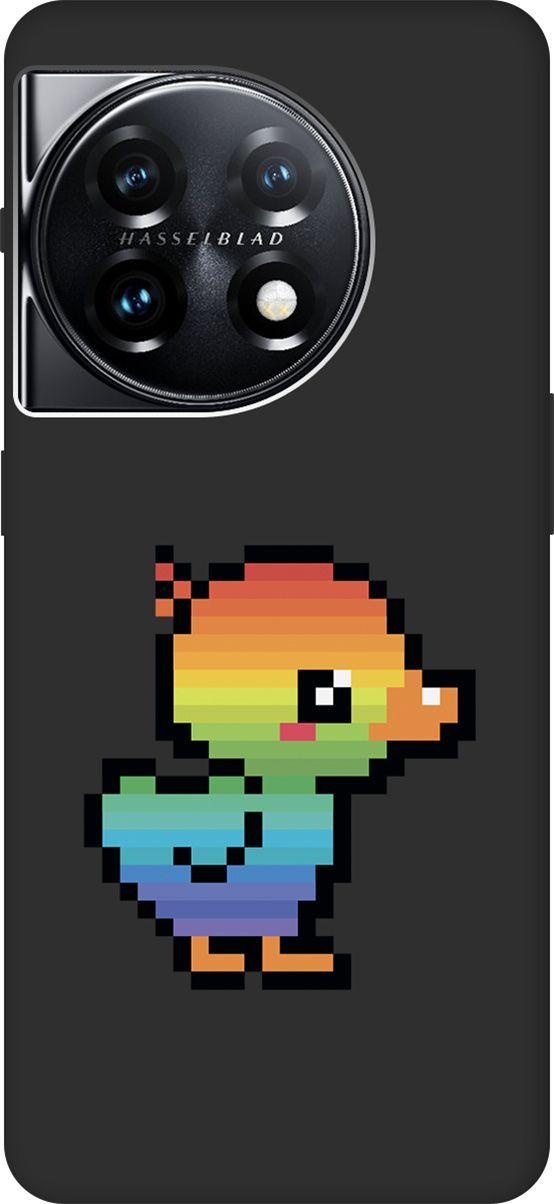 

Матовый Soft Touch Чехол на OnePlus 11 "Pixel Duck" черный, Черный;желтый, 159479