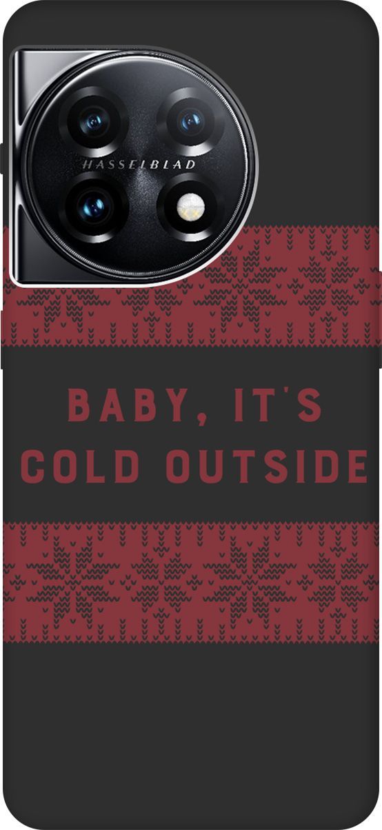 

Матовый Soft Touch Чехол на OnePlus 11 "It's Cold" черный, Черный;красный, 159479