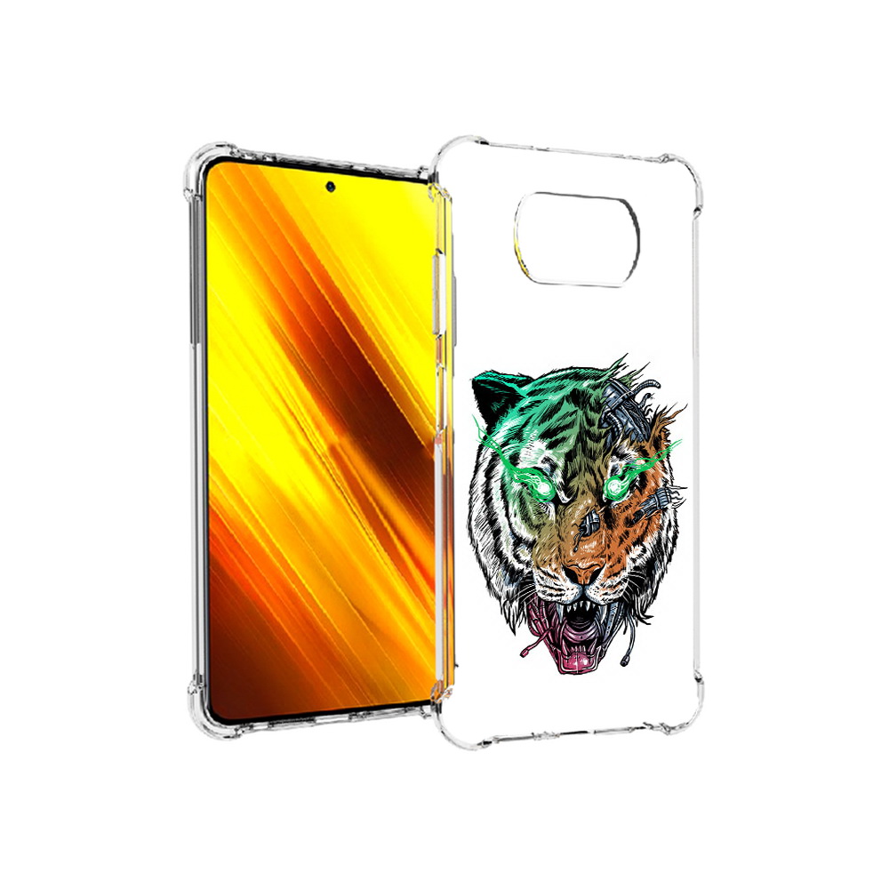 

Чехол MyPads Tocco для Xiaomi Poco X3 робо-тигр (PT154881.262.584), Прозрачный, Tocco