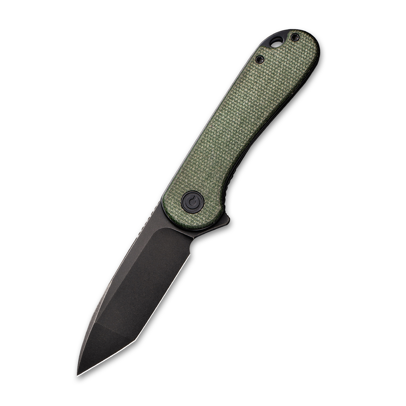 Складной туристический нож CIVIVI Elementum D2 Steel Black Stonewashed Green Micarta