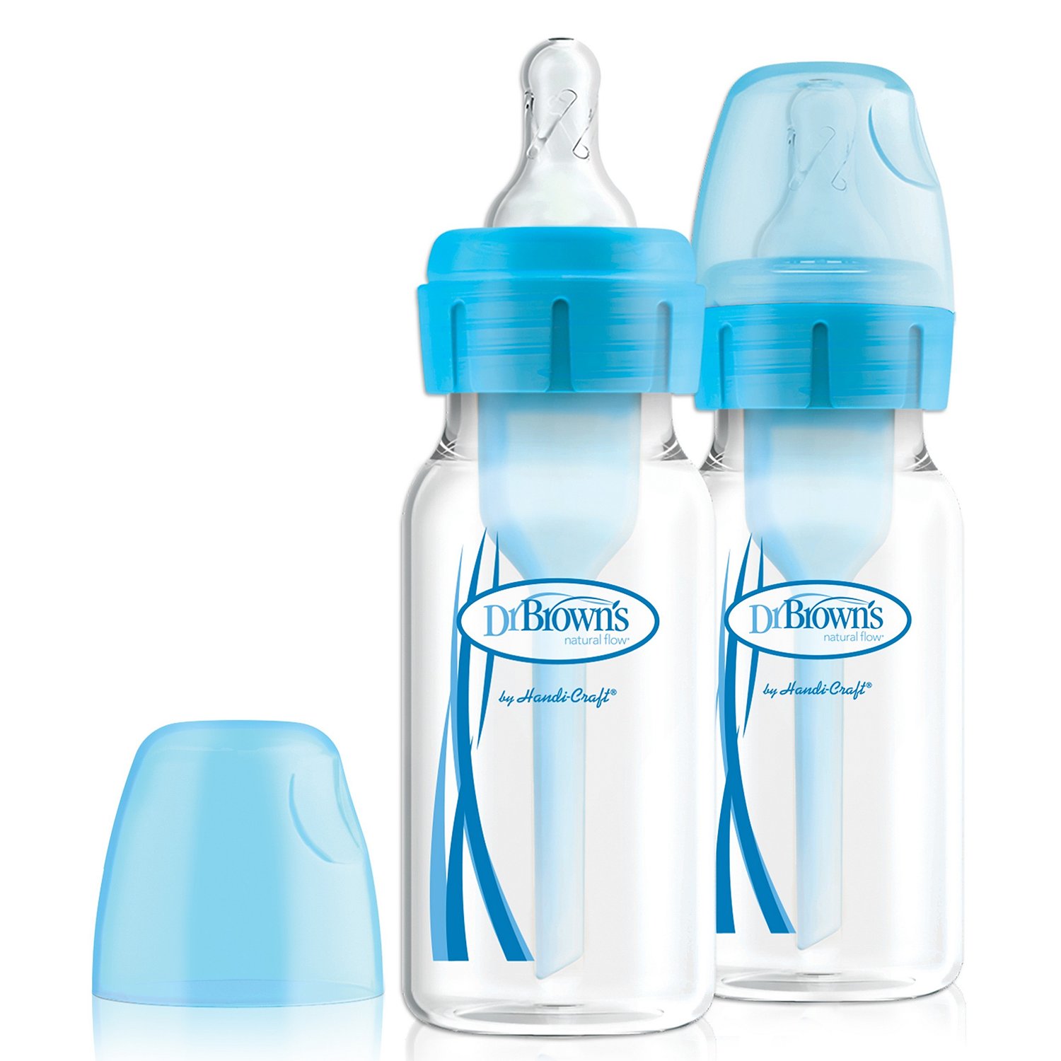 Набор бутылочек Dr.Brown's Options+ узкое горлышко антиколиковые, синий, 120 мл, 2 шт dr brown s ёршик делюкс для чистки бутылочки