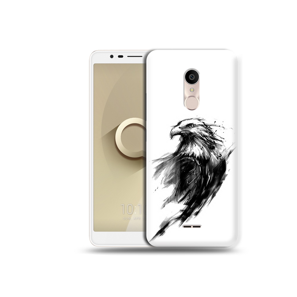 

Чехол MyPads Tocco для Alcatel 3C 5026D чб птица, Прозрачный, Tocco