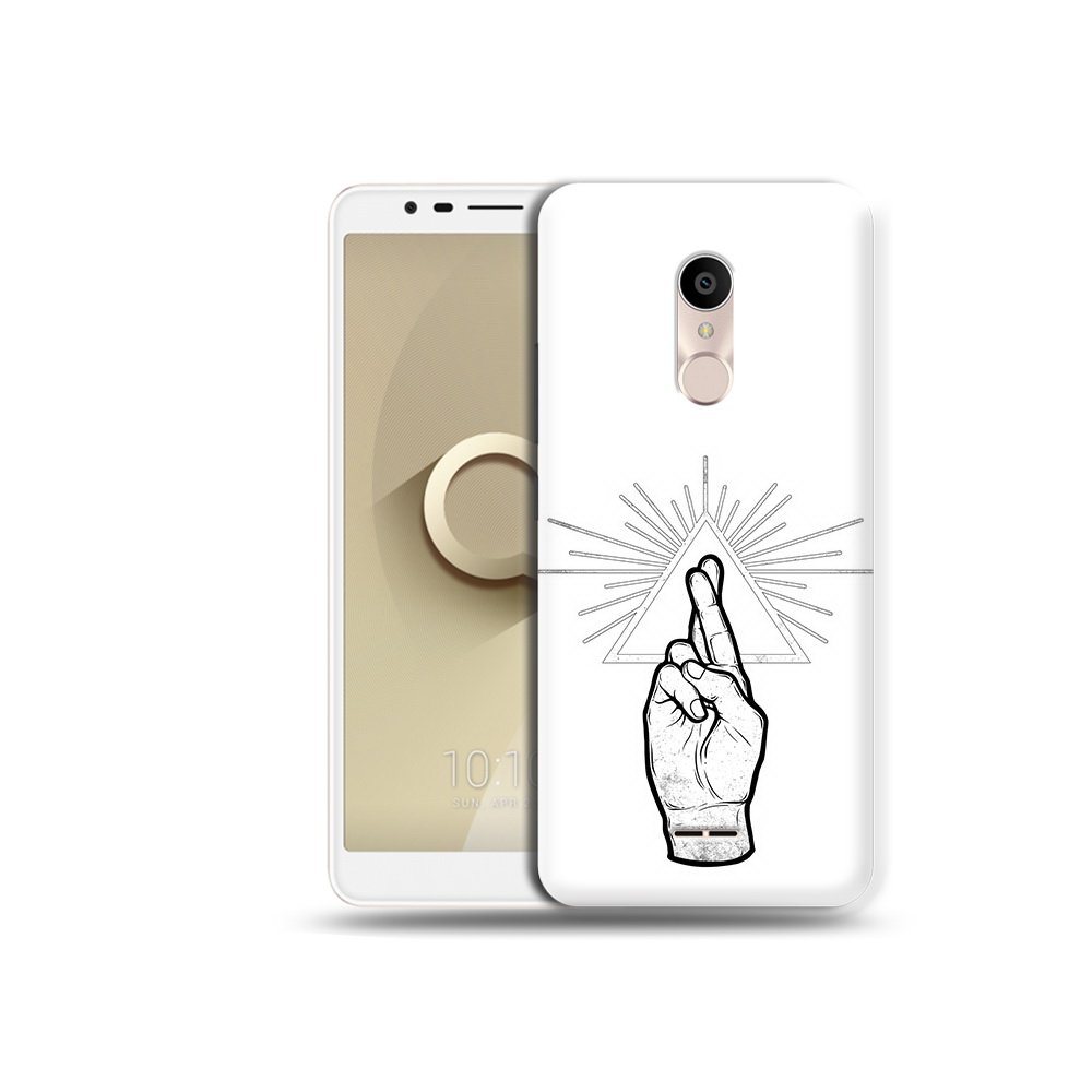 

Чехол MyPads Tocco для Alcatel 3C 5026D черно белая рука, Прозрачный, Tocco
