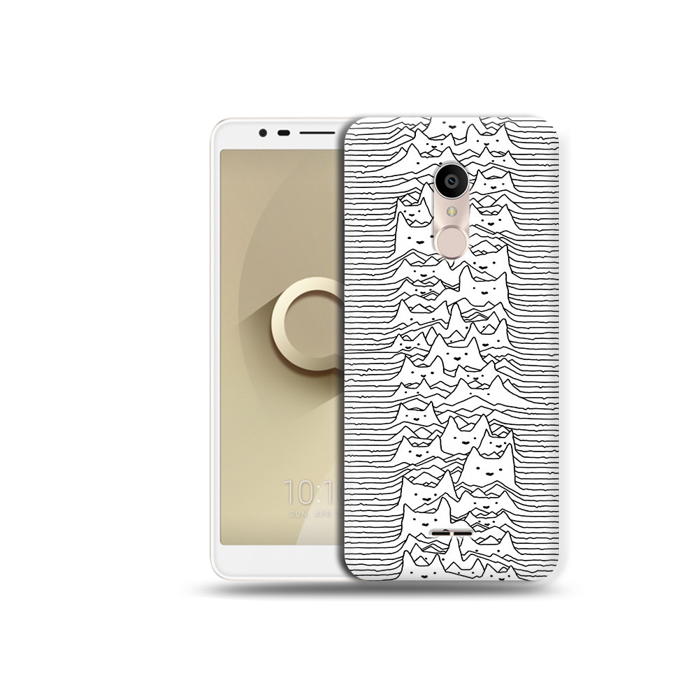 

Чехол MyPads Tocco для Alcatel 3C 5026D черно белые коты 3D, Прозрачный, Tocco