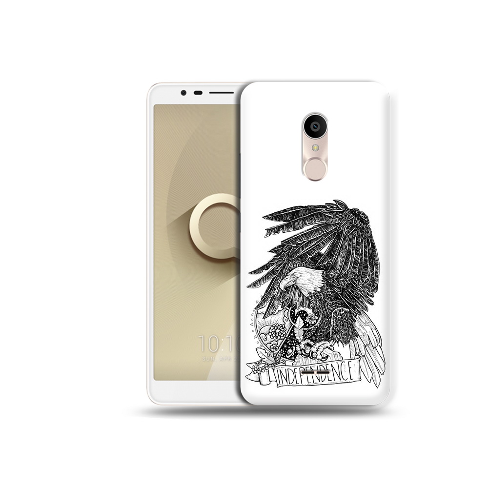 

Чехол MyPads Tocco для Alcatel 3C 5026D черно белый сокол, Прозрачный, Tocco