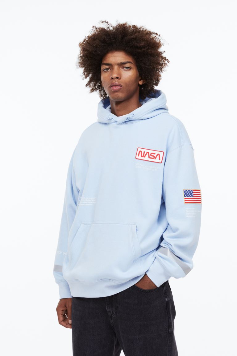 

Худи мужское H&M 1095667002 синее S (доставка из-за рубежа), Синий, 1095667002