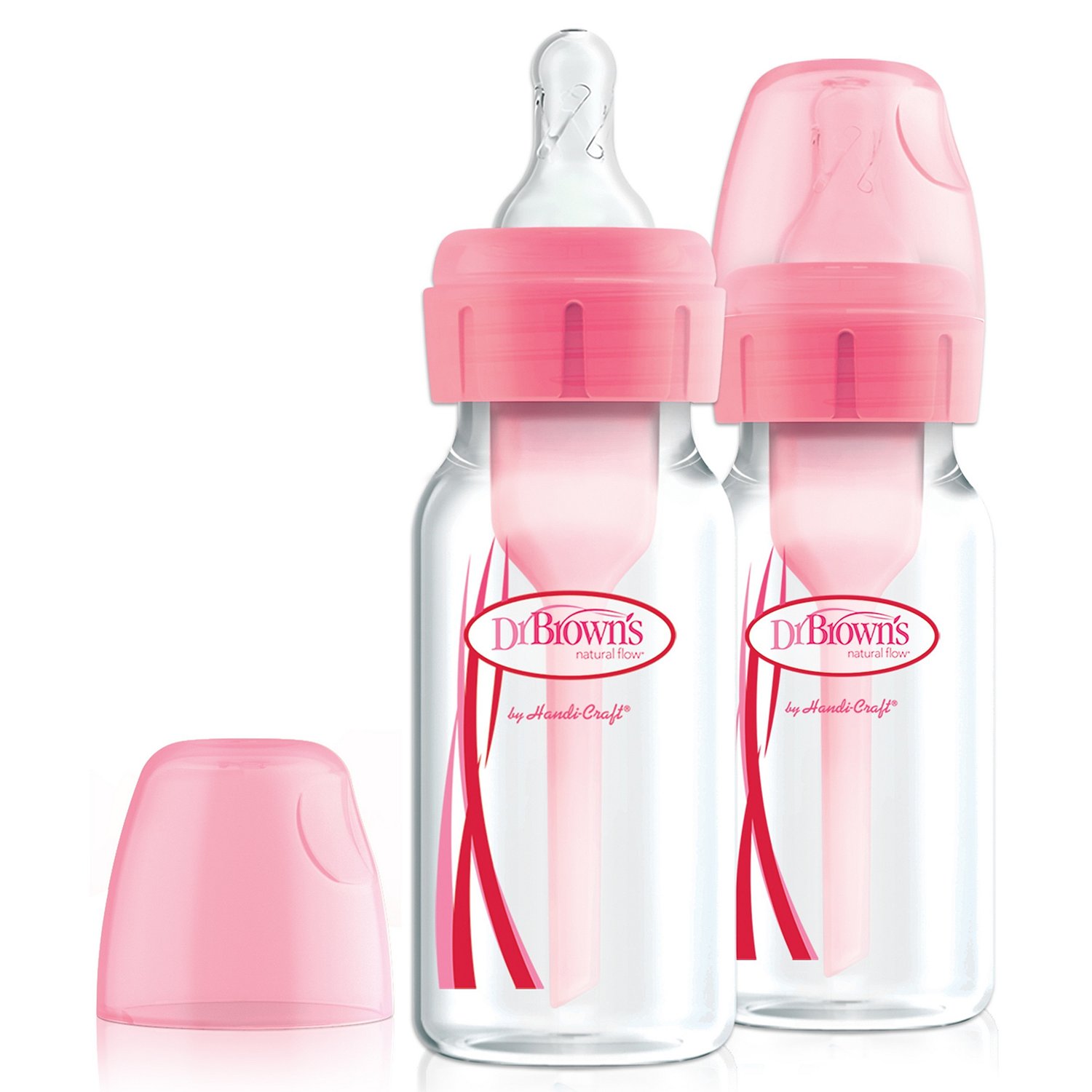 фото Набор бутылочек dr.brown's options+ антиколиковые узкое горлышко, розовый, 120мл, 2 шт dr. brown's