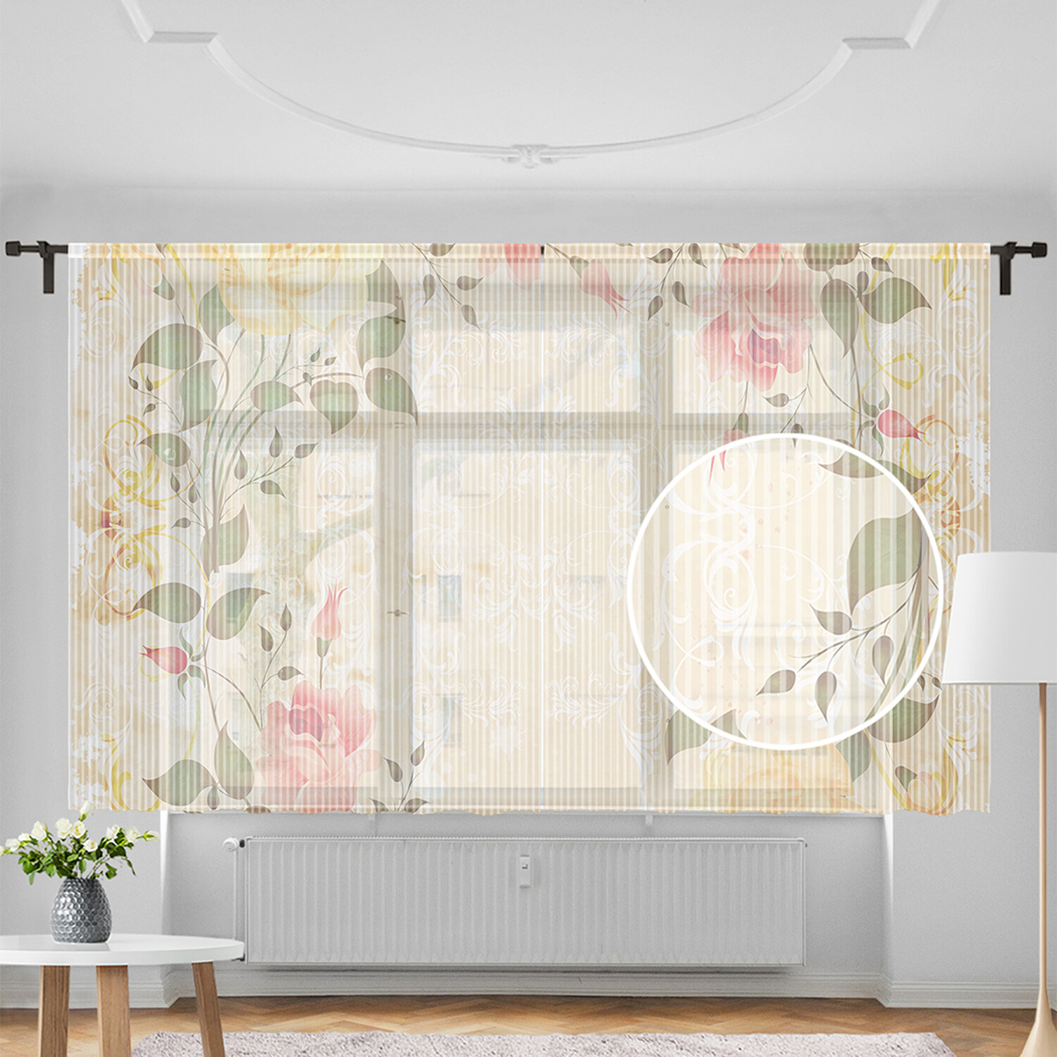 

Шторы и тюль tuls_16594_155x180 Цветочные узоры JoyArty, Цветочные узоры