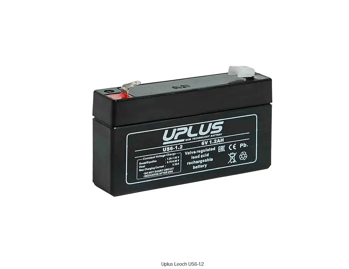 Аккумулятор автомобильный UPLUS AGM Leoch US6-1.2 6V 1,3Ah