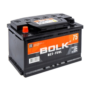 

Аккумулятор Bolk 75 Ач 650А прямая полярность