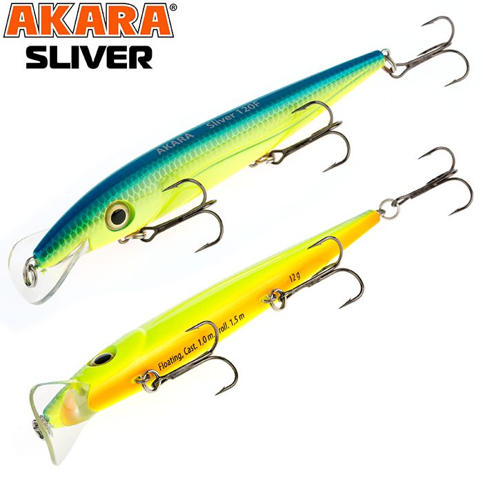 

Воблер Akara Sliver 120 мм 12 гр 3/7 oz 4,7 in A31, Разноцветный, Sliver