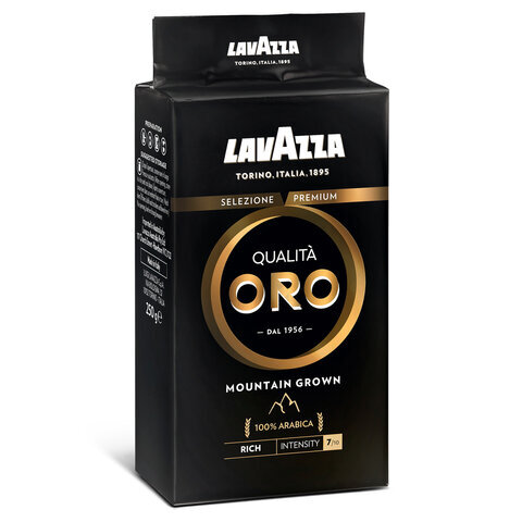 фото Кофе молотый lavazza "qualita oro mountain grown", арабика 100%, 250г, вакуумная упаковка