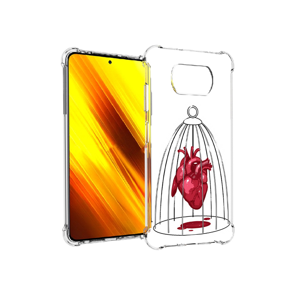 

Чехол MyPads Tocco для Xiaomi Poco X3 сердце в клетке (PT154881.262.597), Прозрачный, Tocco