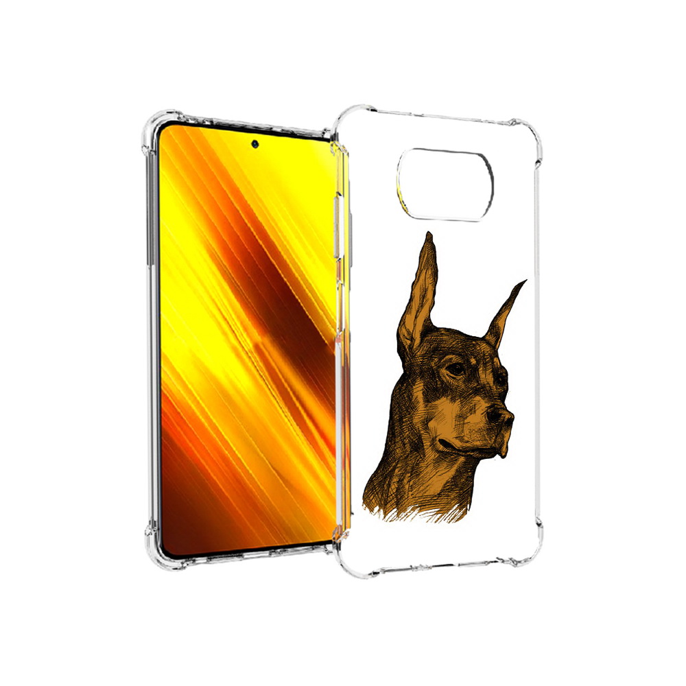

Чехол MyPads Tocco для Xiaomi Poco X3 скетч доберман (PT154881.262.605), Прозрачный, Tocco