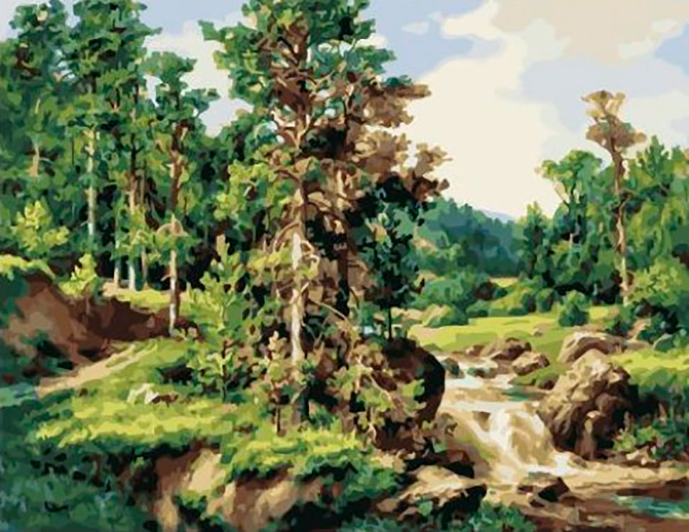 

Картина по номерам Paintboy Лесной ручей, 40x50, Лесной ручей