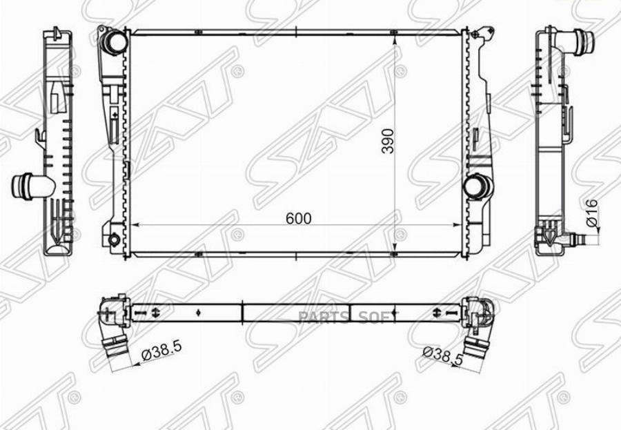 

Радиатор Bmw X3 10-17 / X4 14-18 Sat BW0014