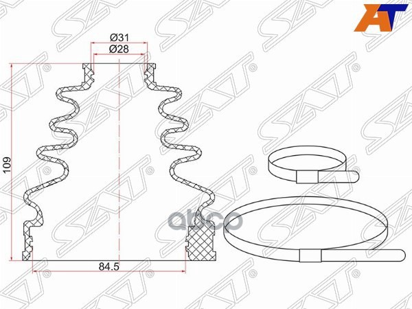 

SAT C-1536T Пыльник шруса внутренний TOYOTA LAND CRUISER PRADO/4RUNNER 96- 1KDFTV/5VZFE/3R
