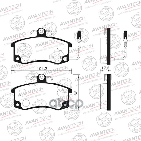 

Колодки Тормозные Дисковые Avantech AVANTECH арт. AV021