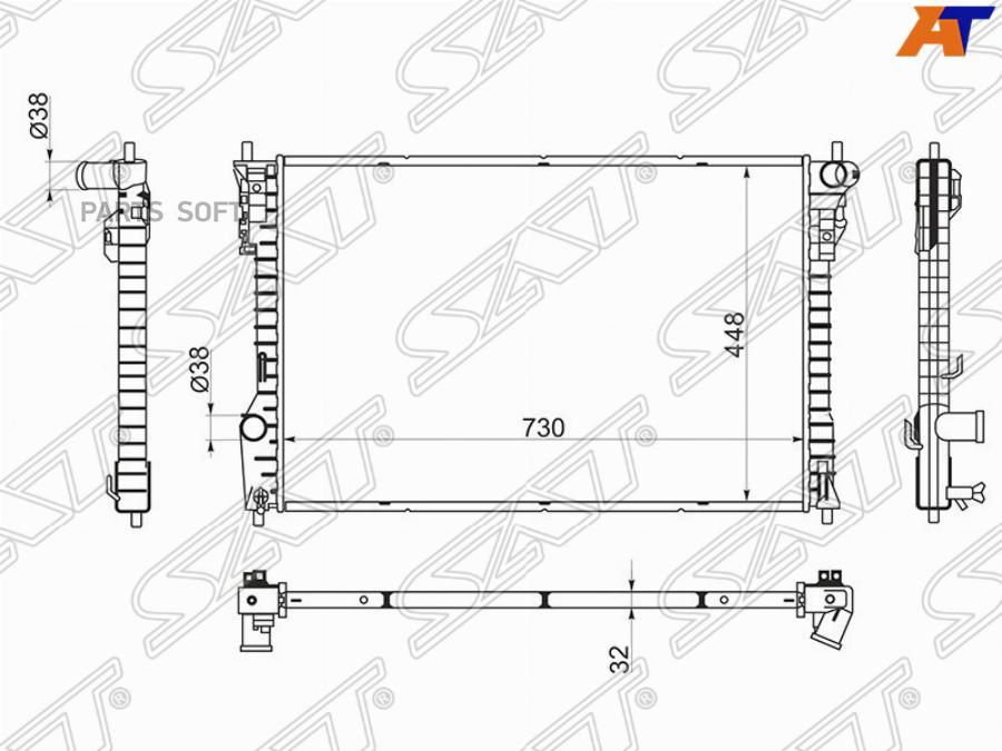 

SAT FD0012 Радиатор FORD EXPLORER 11- 1шт