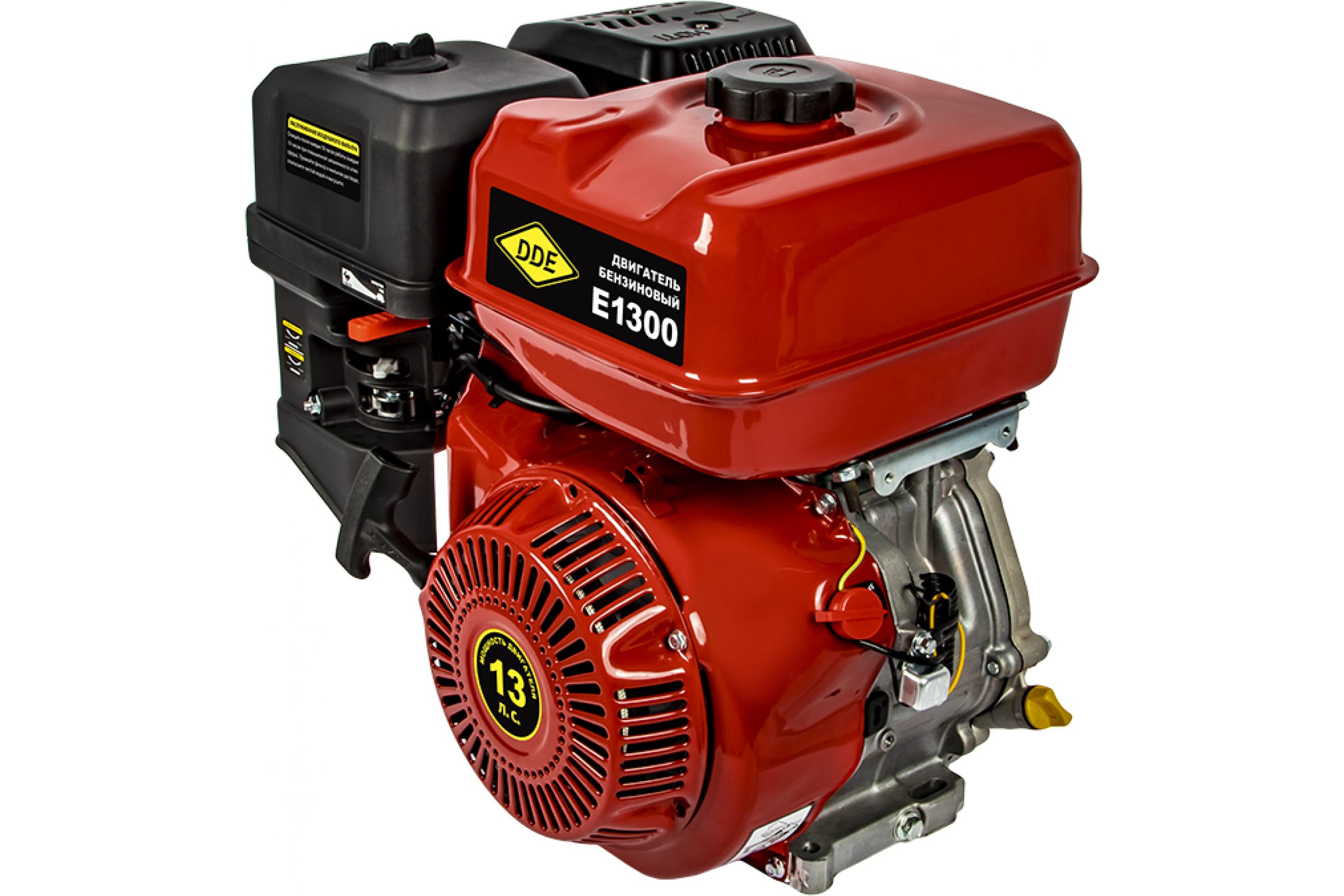 

DDE Двигатель бензиновый 4Т E1300-S25 (13 л.с., 389 куб. см, к/л 25 мм, шпонка) 794-678