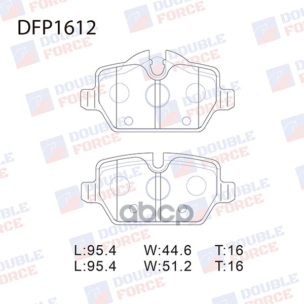 Тормозные колодки DOUBLE FORCE дисковые DFP1612 820₽