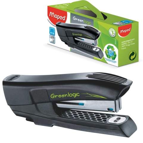 

Степлер Maped "Greenlogic" 224943 №10, до 15 листов, 3 штуки