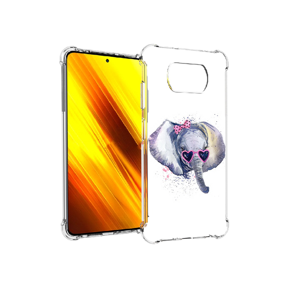 

Чехол MyPads Tocco для Xiaomi Poco X3 слоник в очках (PT154881.262.608), Прозрачный, Tocco
