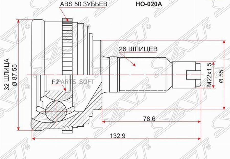 

SAT Шрус наружный HONDA CIVIC EK# D13B 95-00/EH# ZC 92-95/INTEGRA DA6/DOMANI MA5 B18B/MB5