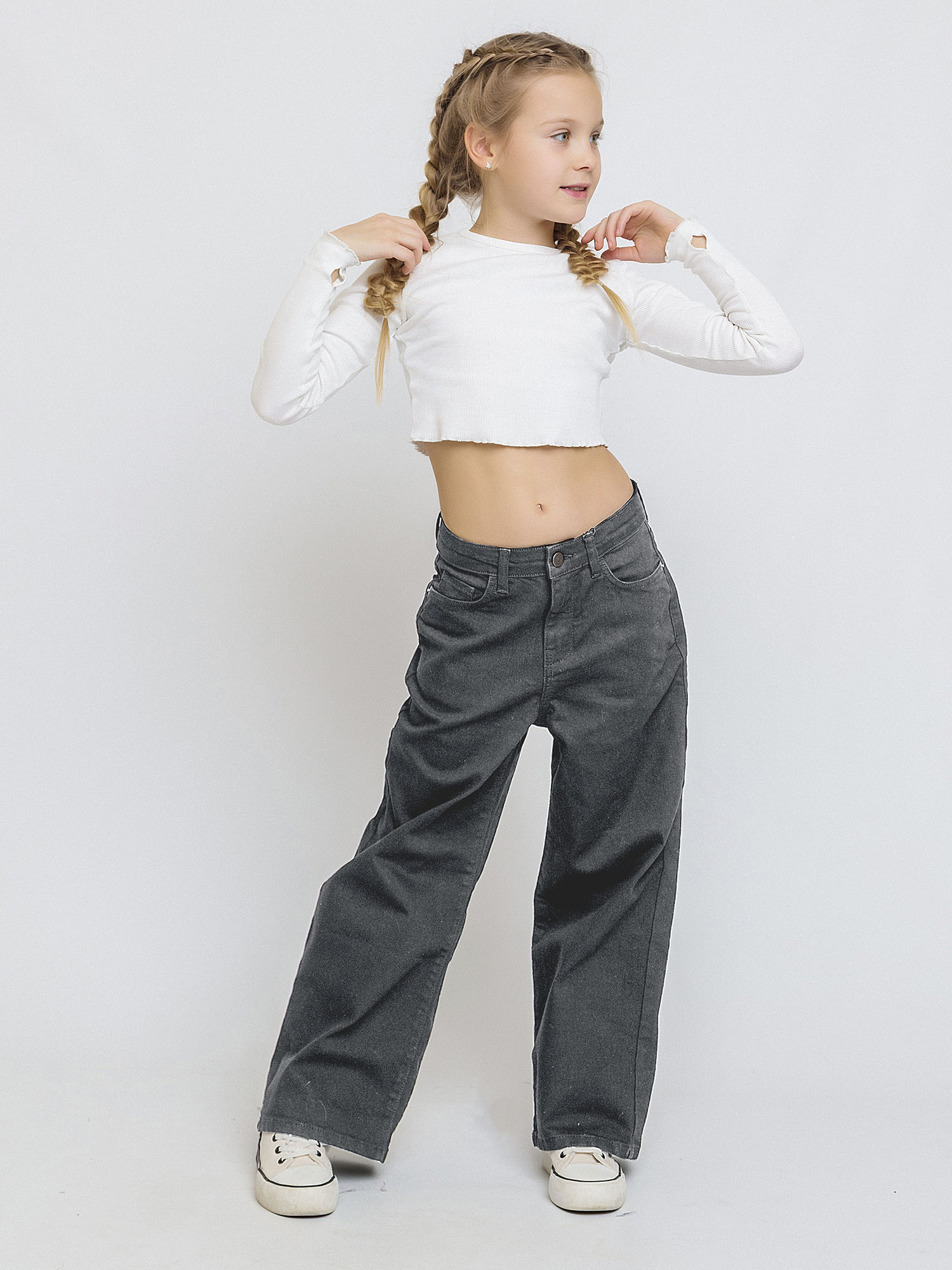 

Джинсы Batik для девочки (003_ДО24), размер 134, цвет графит, Серый, 003_ДО24