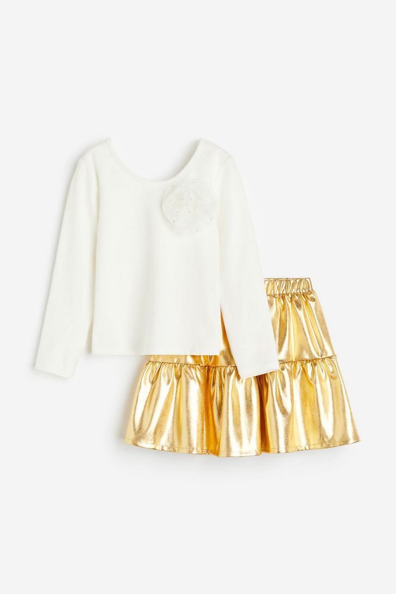 

Костюм повседневный детский H&M 1212542, белый, 122, 1212542