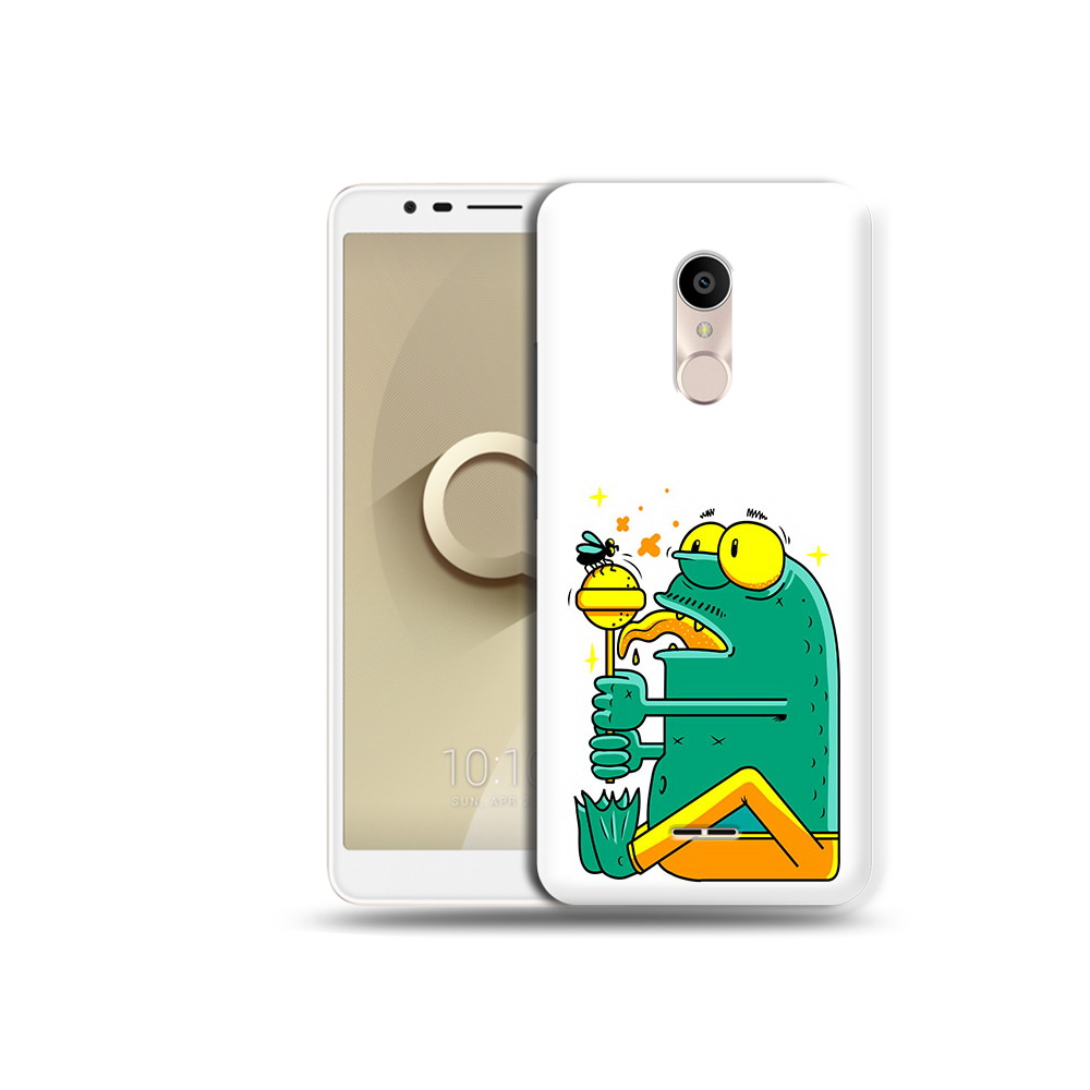 

Чехол MyPads Tocco для Alcatel 3C 5026D Зеленая лягушка с чупа чупсом, Прозрачный, Tocco