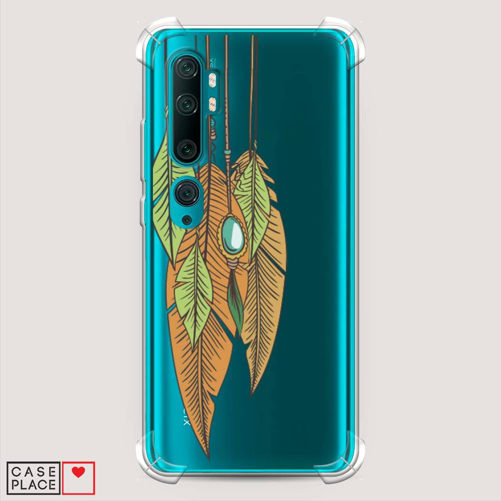 фото Противоударный силиконовый чехол "оберег перья" на xiaomi mi note 10 awog