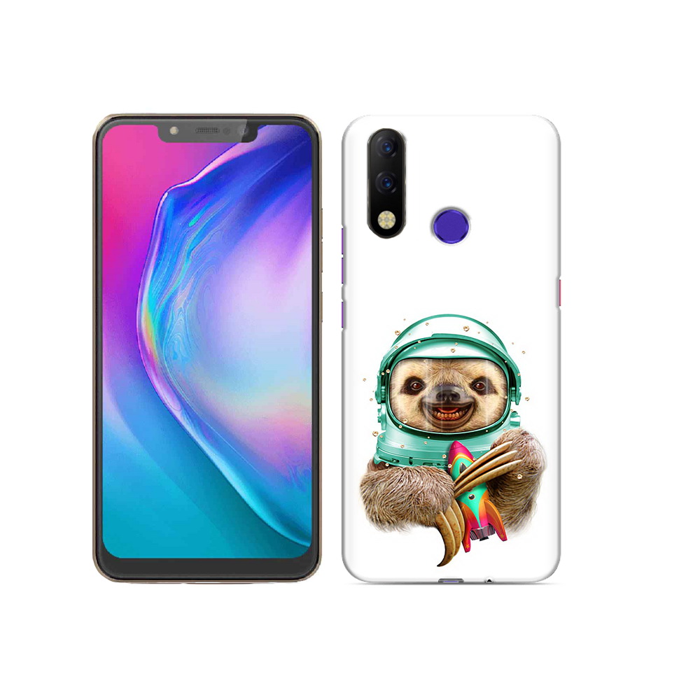 

Чехол MyPads Tocco для Tecno Spark 3 Pro Ленивец астронавт, Прозрачный, Tocco