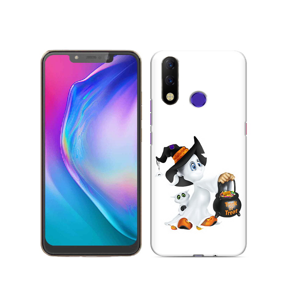 

Чехол MyPads Tocco для Tecno Spark 3 Pro Маленький призрак, Прозрачный, Tocco