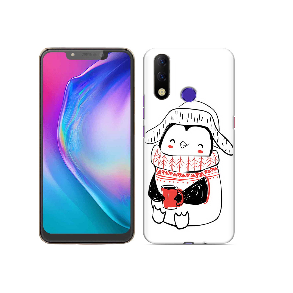 

Чехол MyPads Tocco для Tecno Spark 3 Pro Милый пингвин, Прозрачный, Tocco